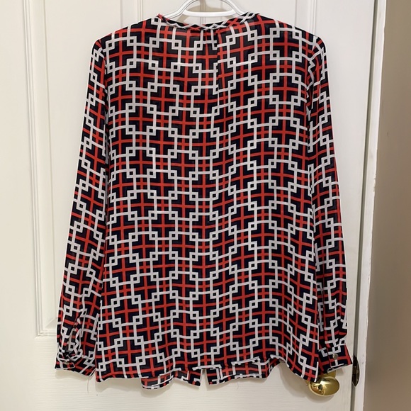 Michael Kors, orange, white and navy blouse - Picture 2 of 2